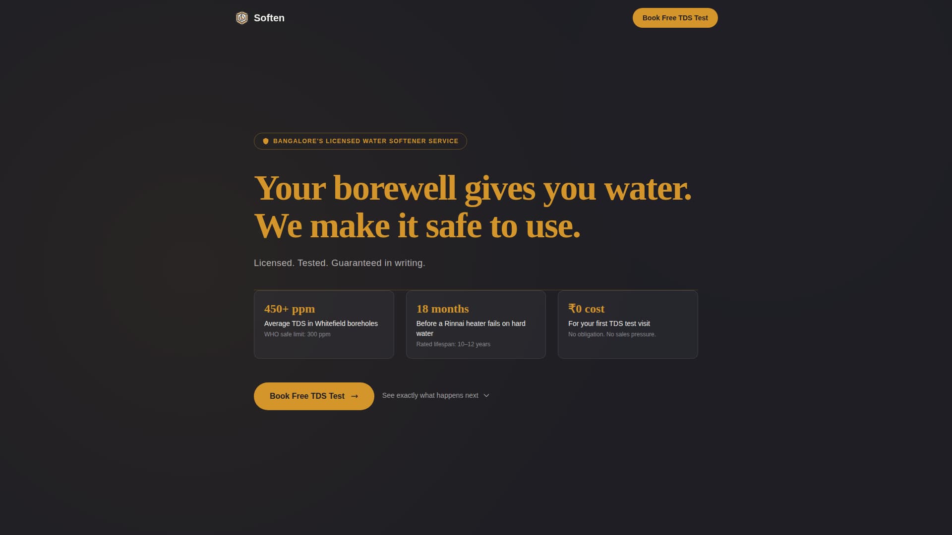 Aqua — Reliable Water Softener Landing Page Template