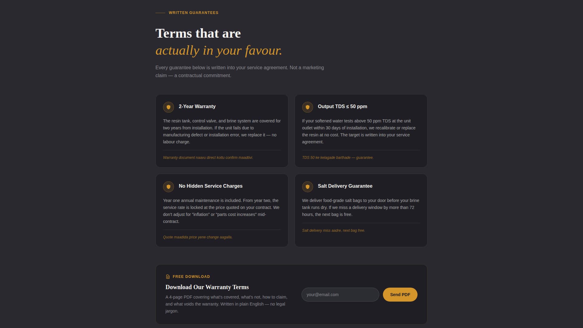 Aqua — Reliable Water Softener Landing Page Template