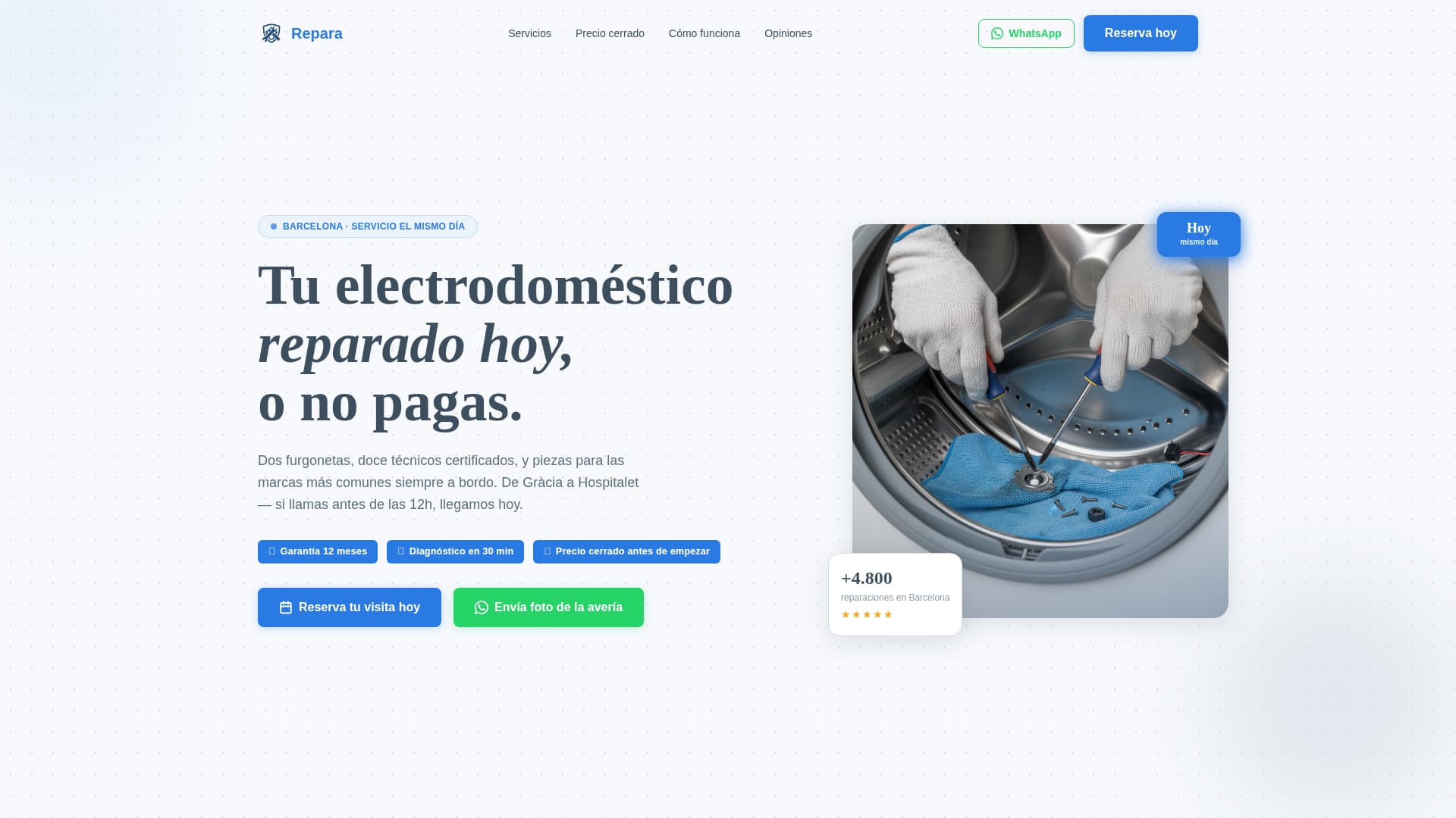 Repara - Trusted Appliance Landing Page Template