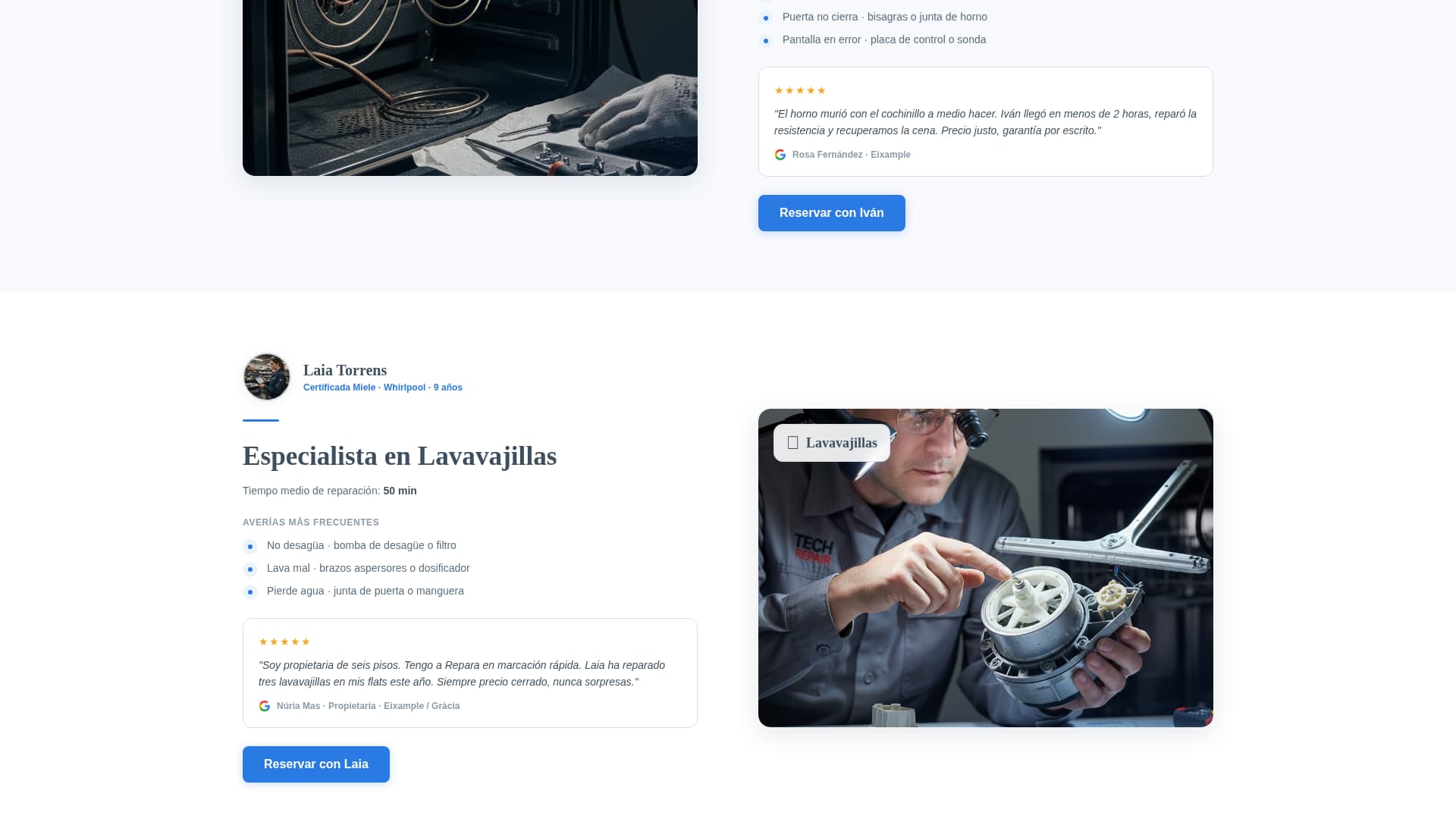 Repara - Trusted Appliance Landing Page Template