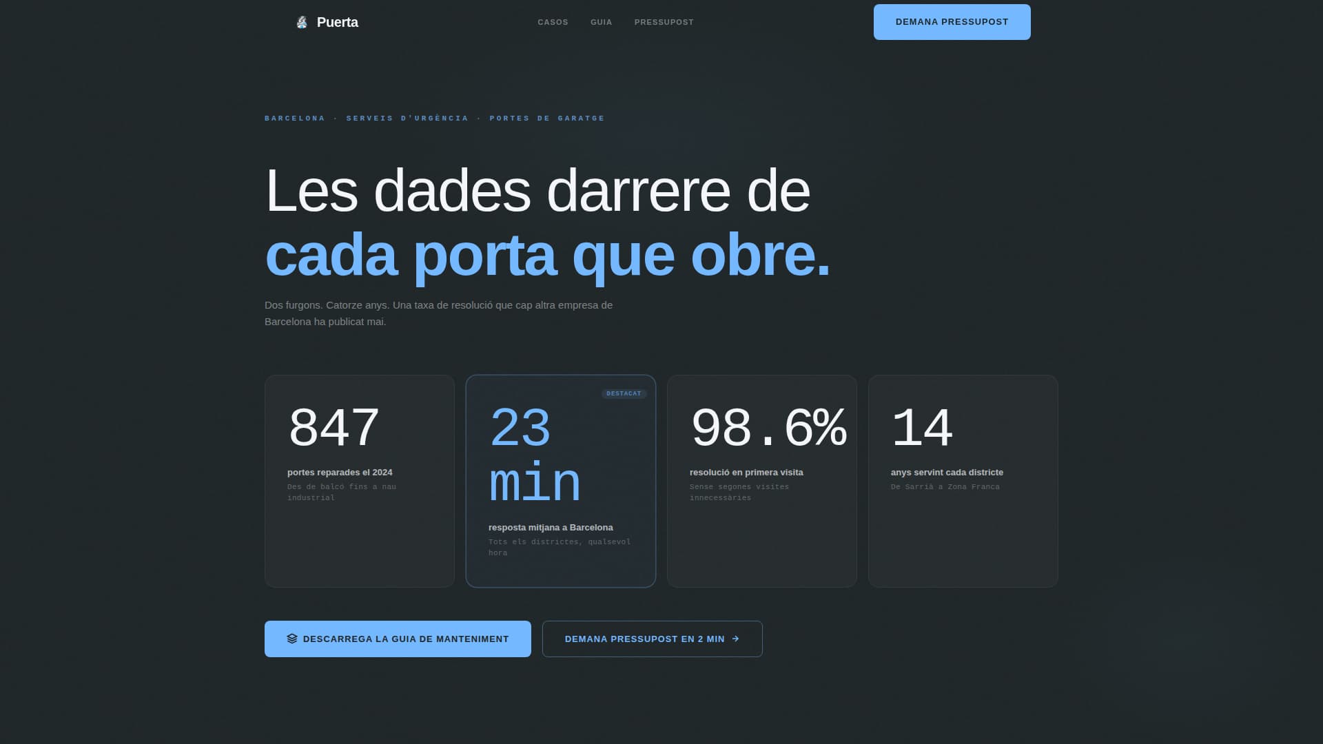 Puerta - Authoritative Garagedoor Landing Page Template