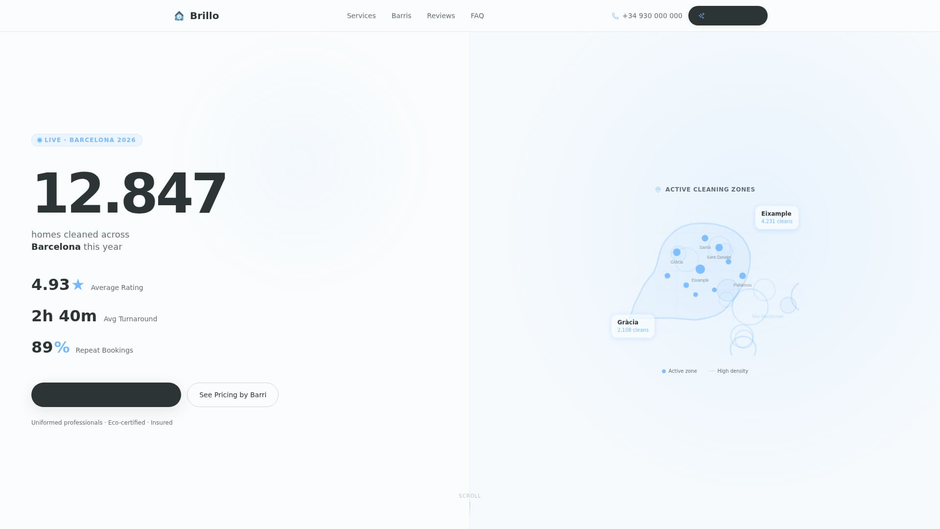 Brillo - Spotless Cleaning Landing Page Template