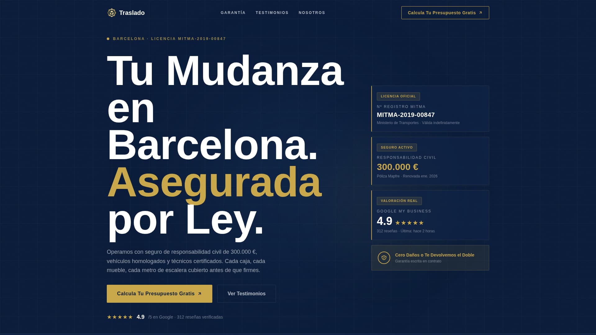 Traslado - Trusted Moving Landing Page Template