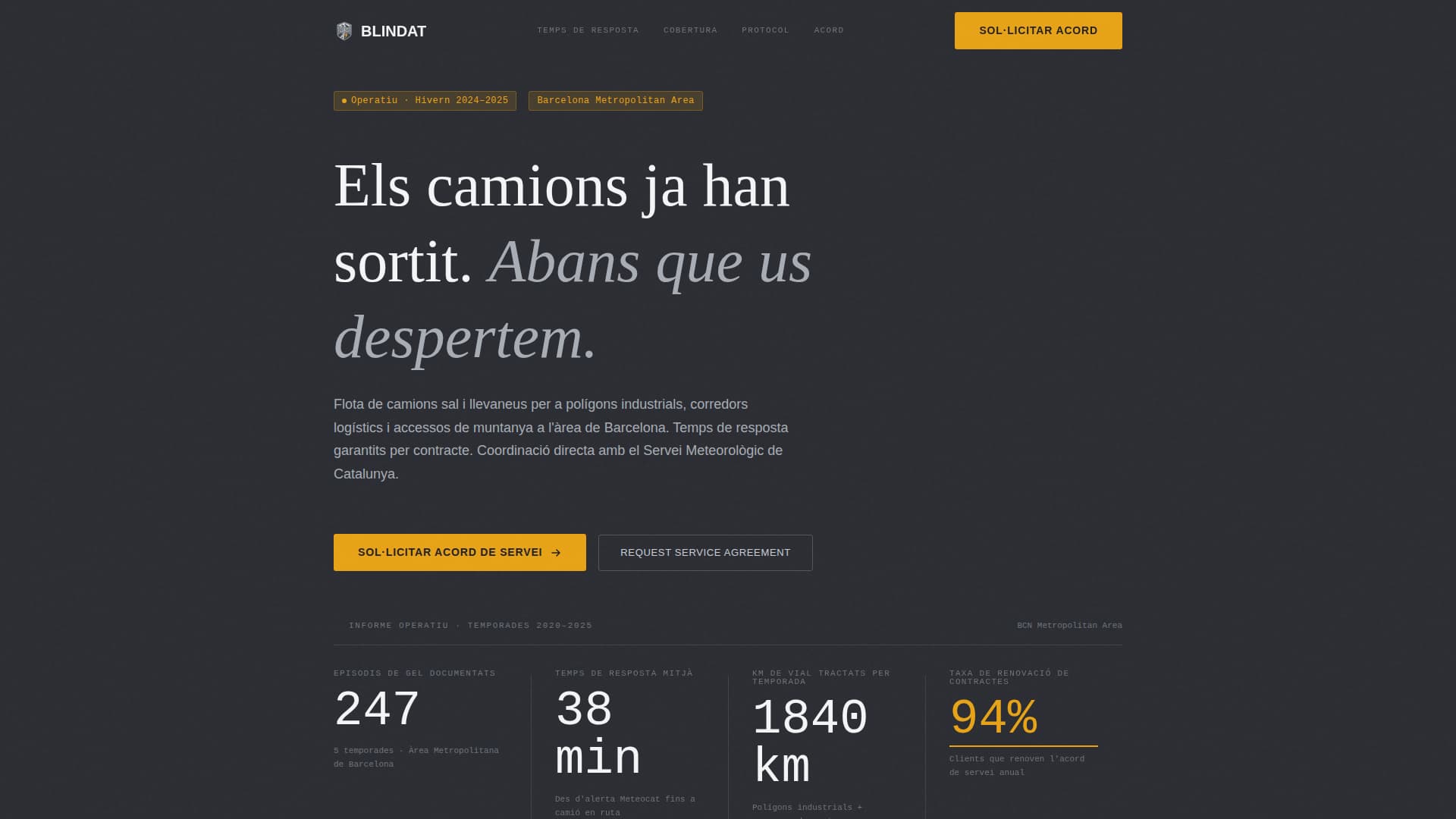 Blindat - Trusted Snowremoval Landing Page Template
