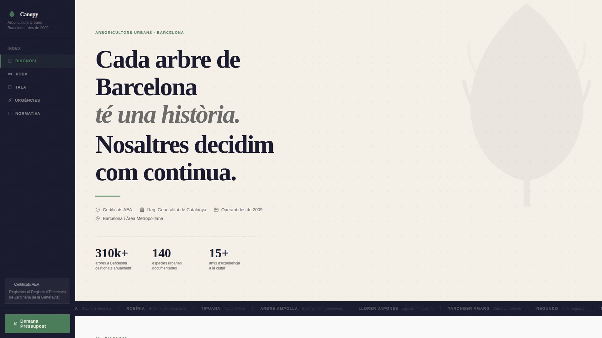 Canopy — Trusted Arboricultural Services Landing Page Template