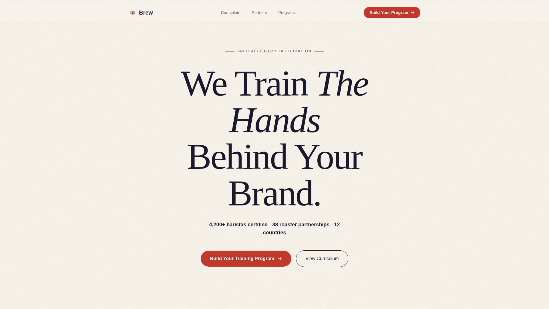 Brew - Authoritative Barista Landing Page Template