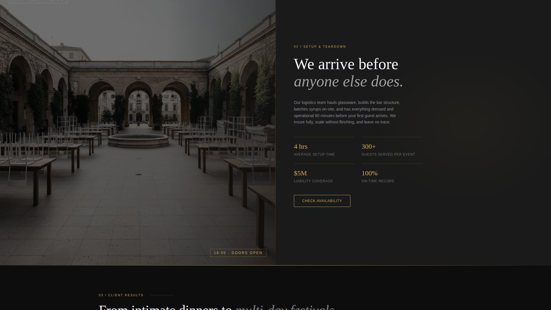 Pour - Elite Bartender Landing Page Template