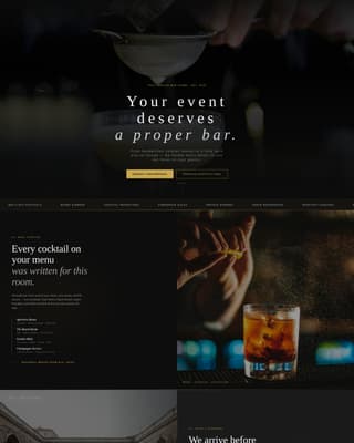 Pour - Elite Bartender Landing Page Template