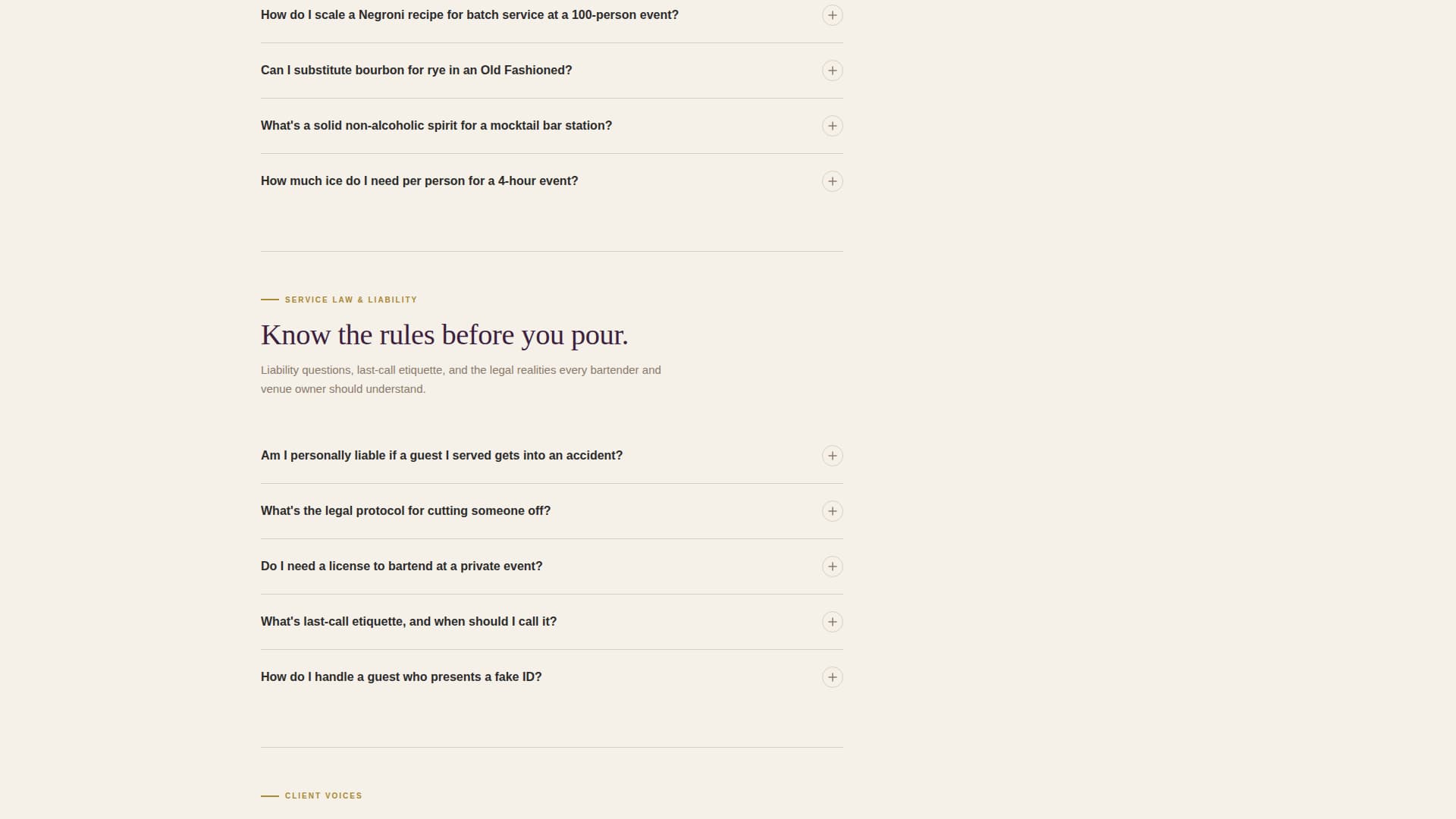 Pour - Authoritative Bartender Landing Page Template