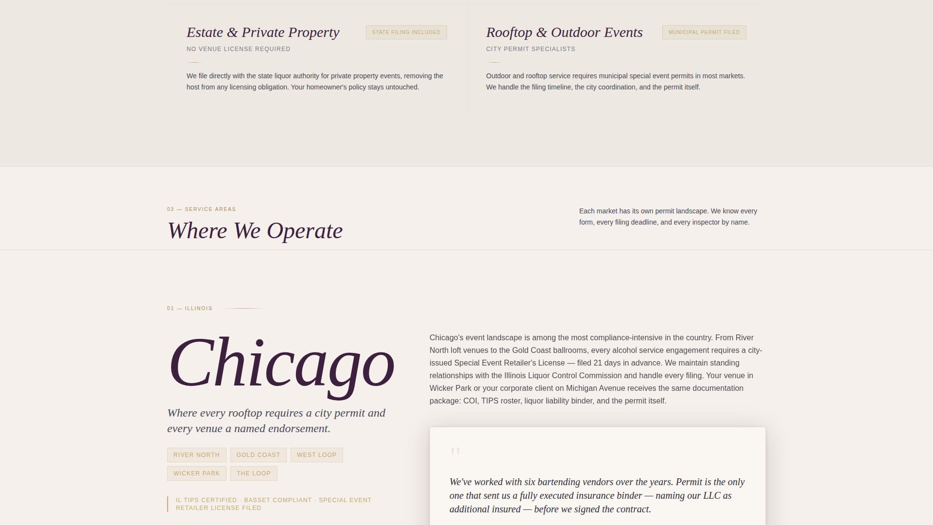 Permit - Authoritative Bartender Landing Page Template