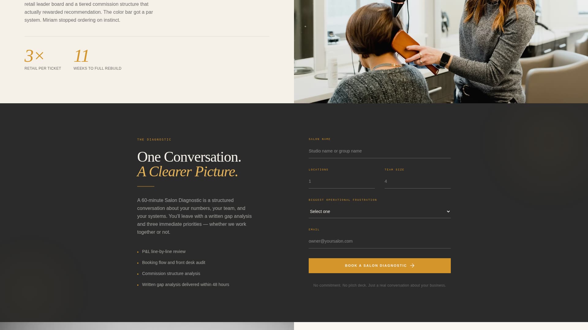 Chair - Editorial Salon Landing Page Template