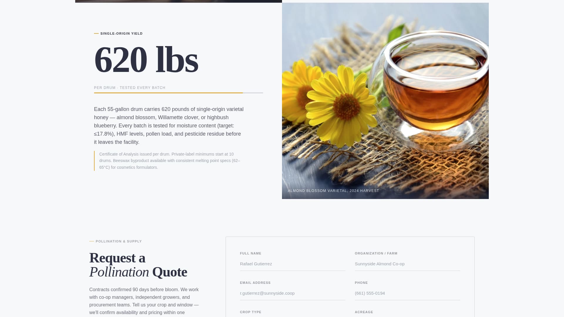 Apiary - Precision Beekeeper Landing Page Template