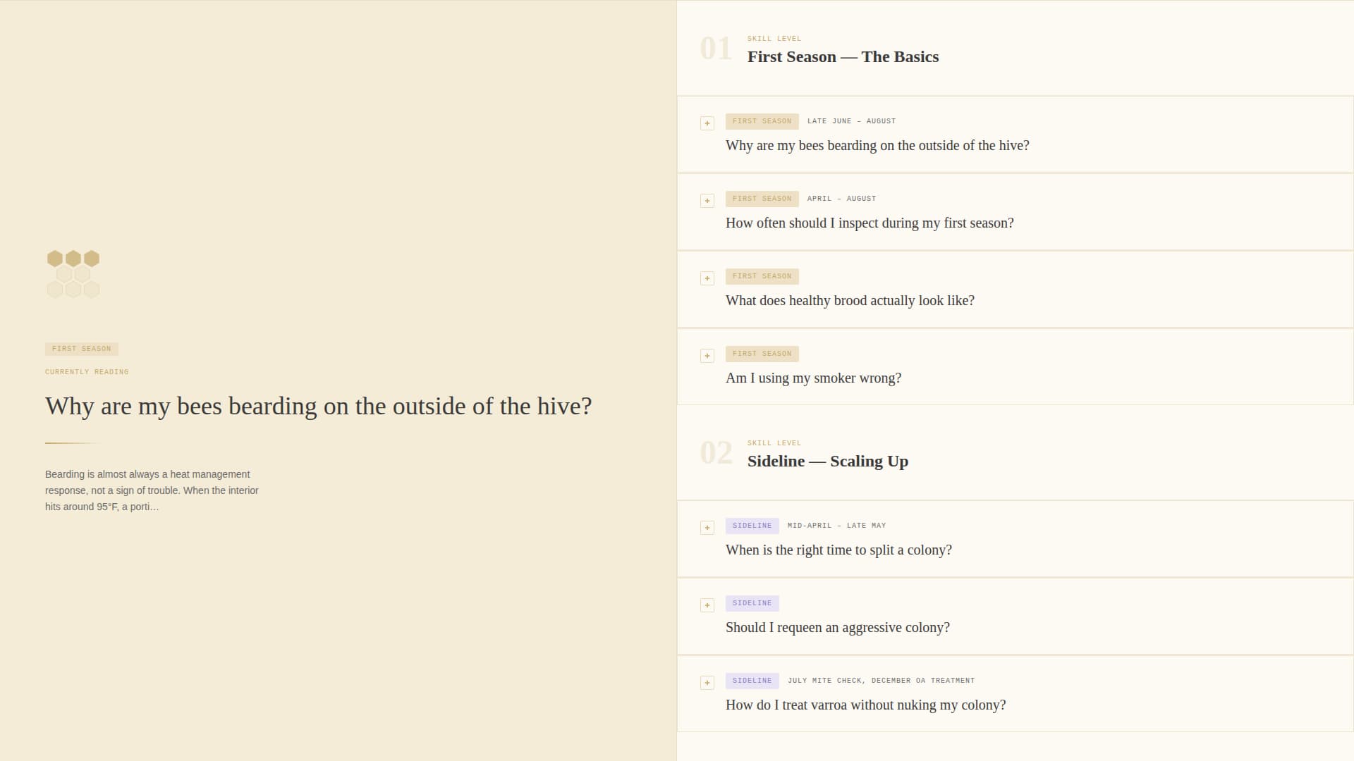 Comb - Authoritative Beekeeper Landing Page Template
