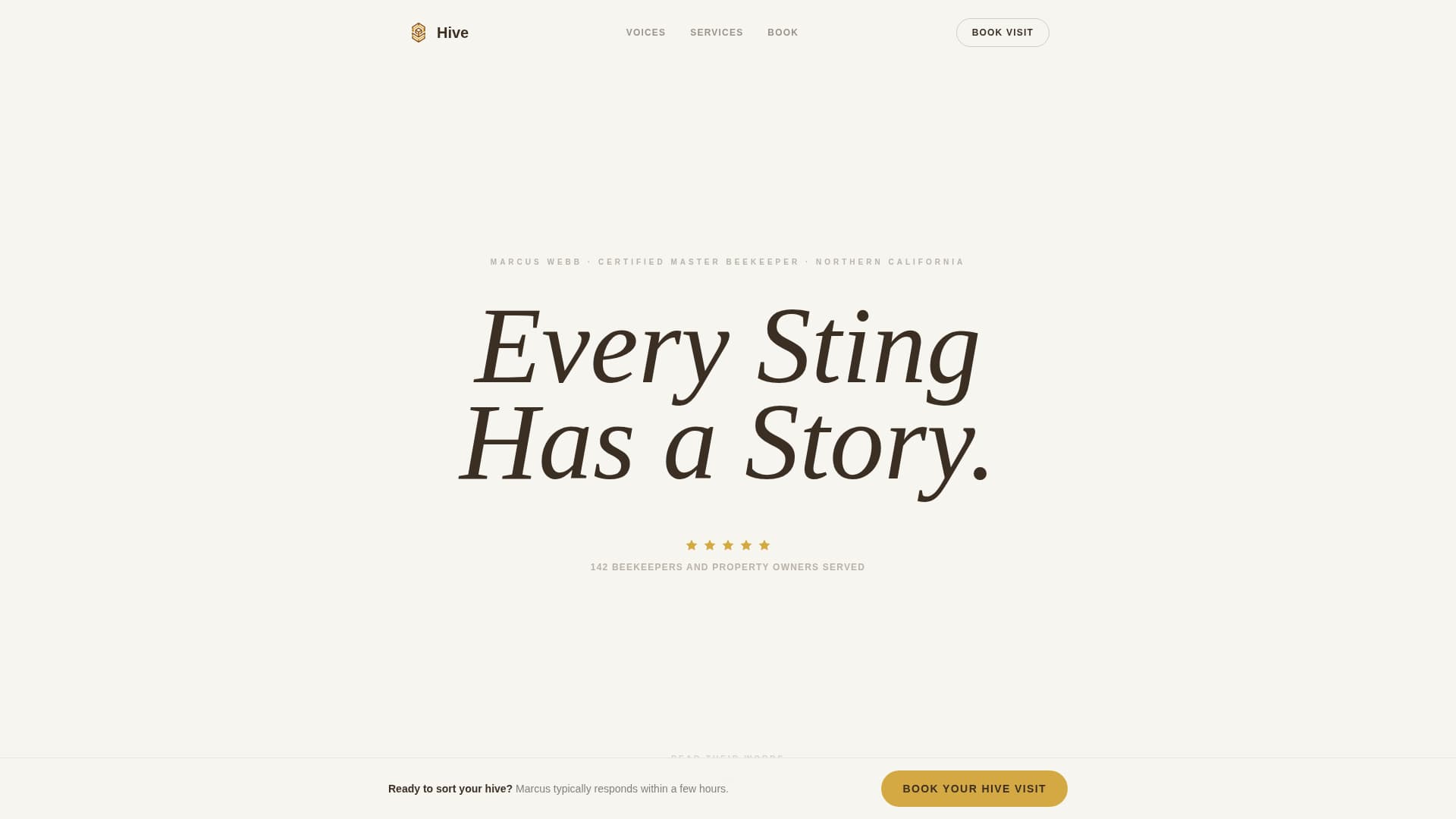 Hive - Trusted Beekeeper Landing Page Template