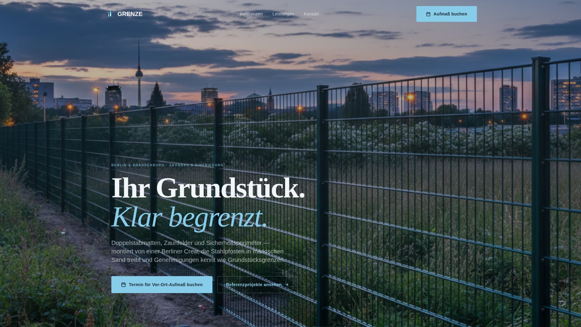 Grenze - Authoritative Fencing Landing Page Template