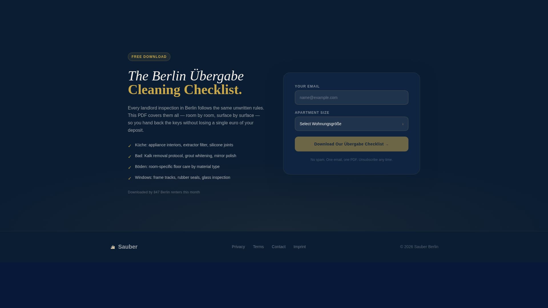 Sauber - Trusted Cleaning Landing Page Template
