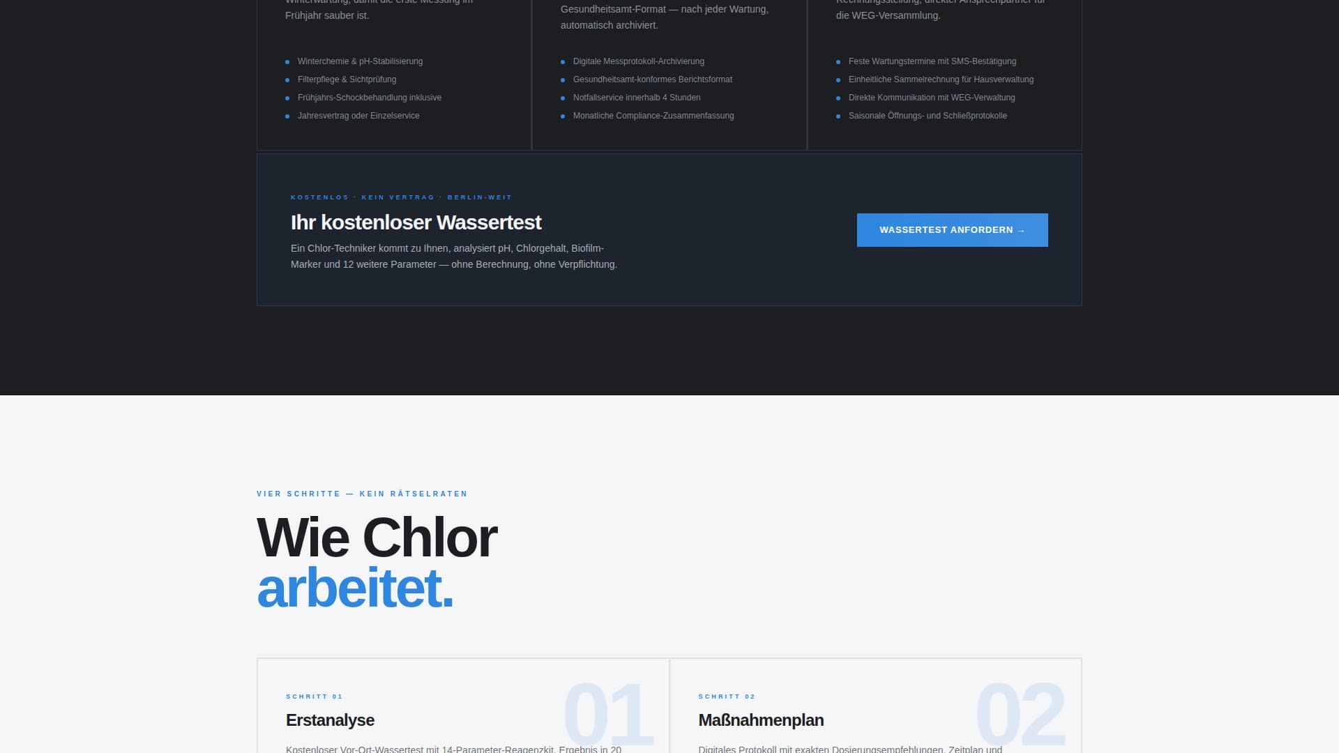 Chlor - Crystalclear Poolcleaning Landing Page Template