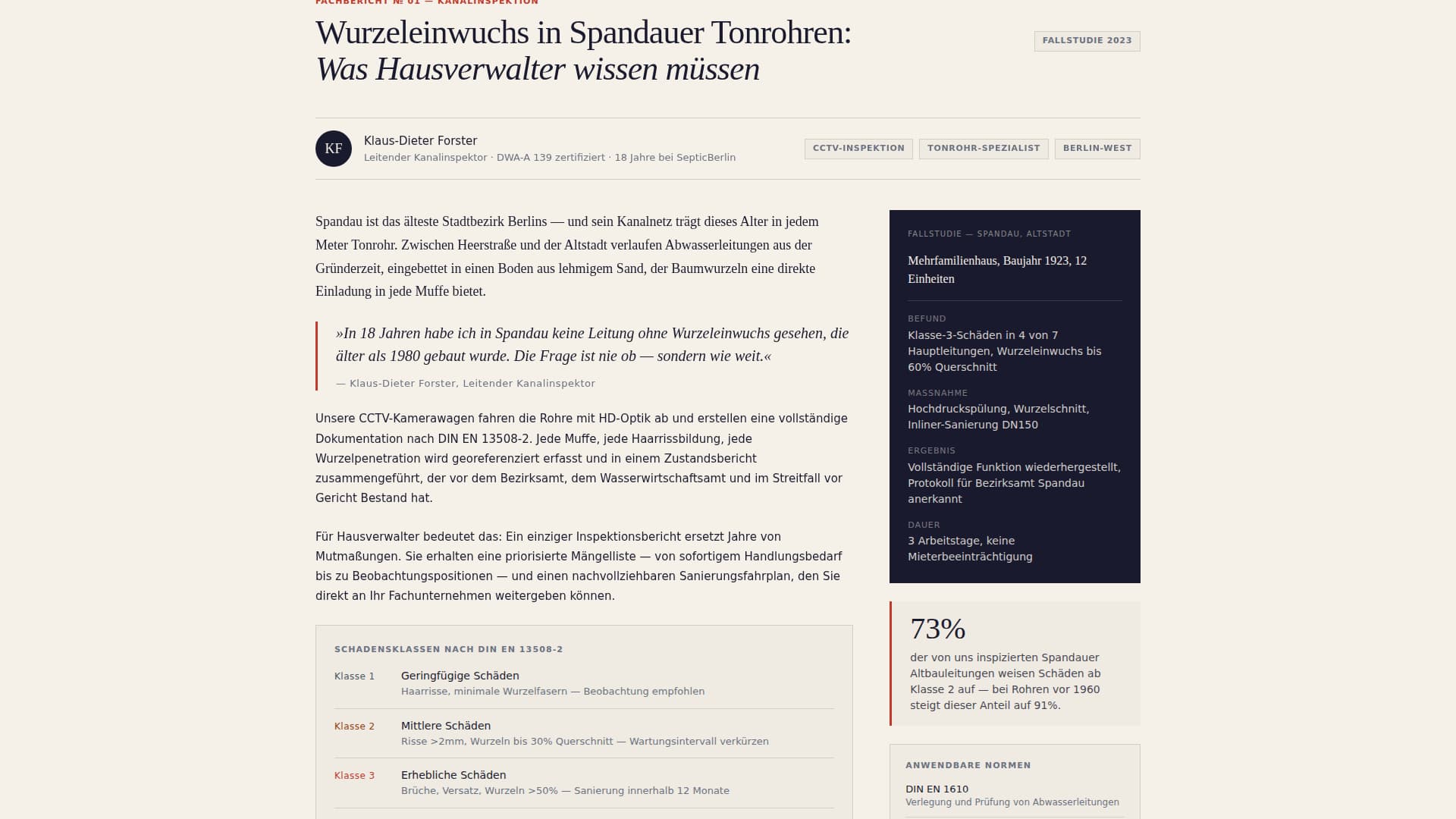 Abwasser - Precision Septic Landing Page Template