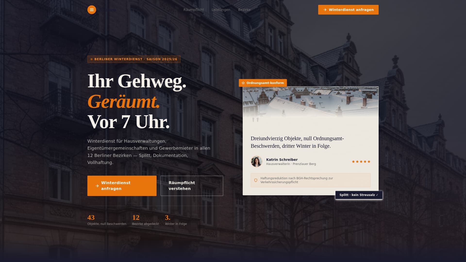 Rumen - Authoritative Winterdienst Landing Page Template