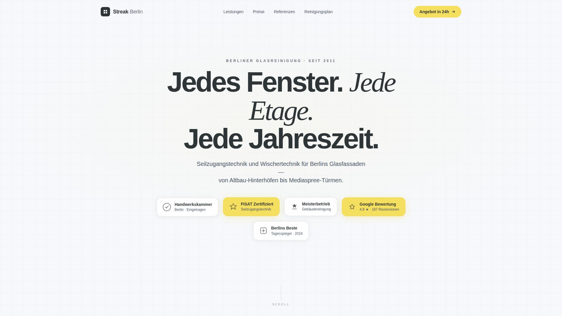Streak - Trusted Windowcleaning Landing Page Template