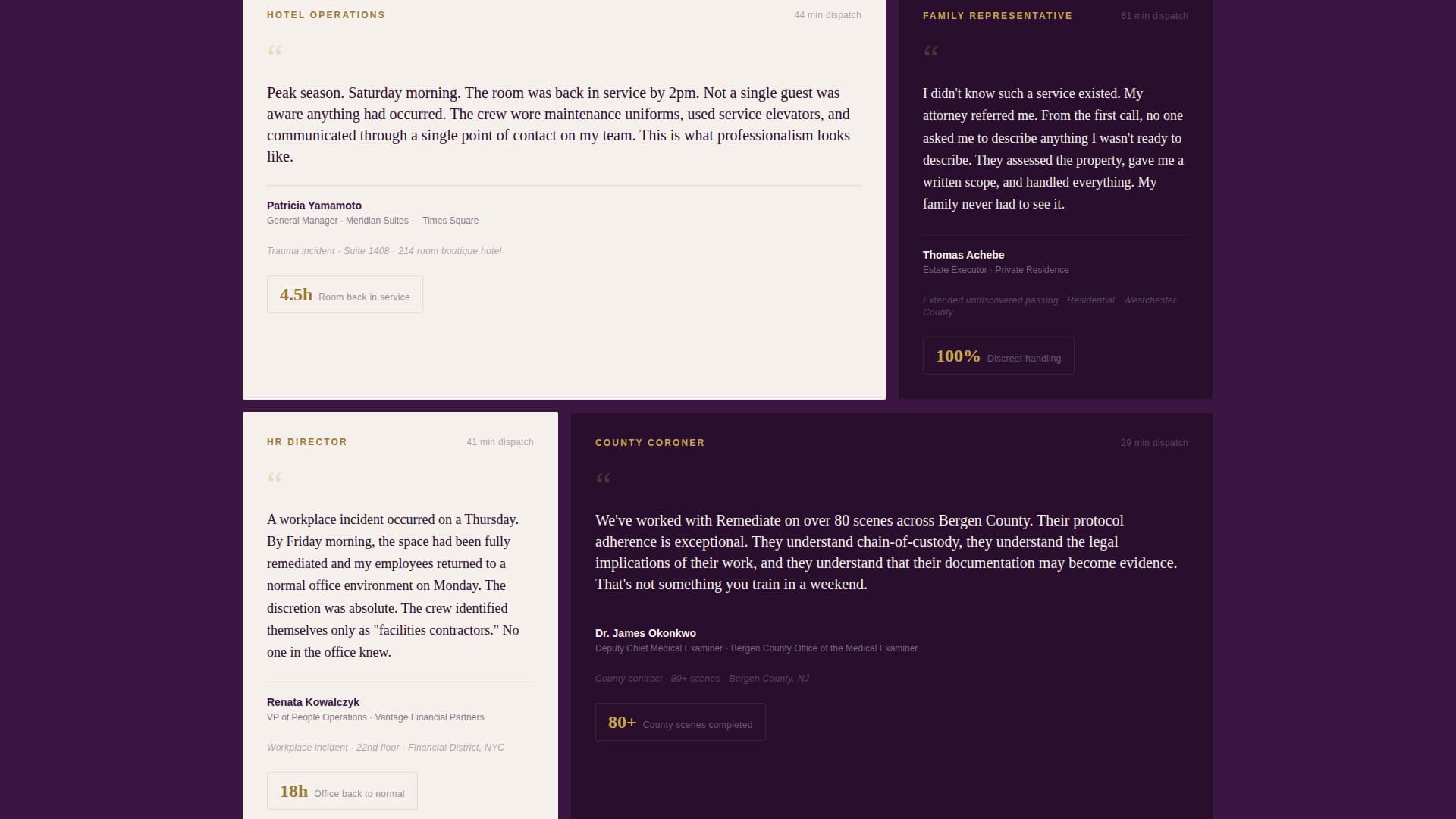 Remediate - Trusted Biohazard Landing Page Template