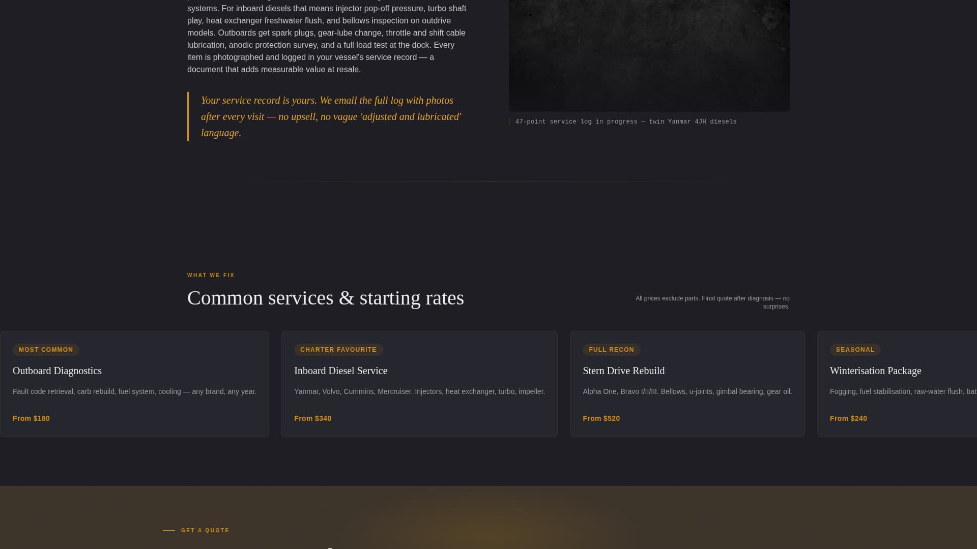 Bilge - Trusted Marinemechanic Landing Page Template