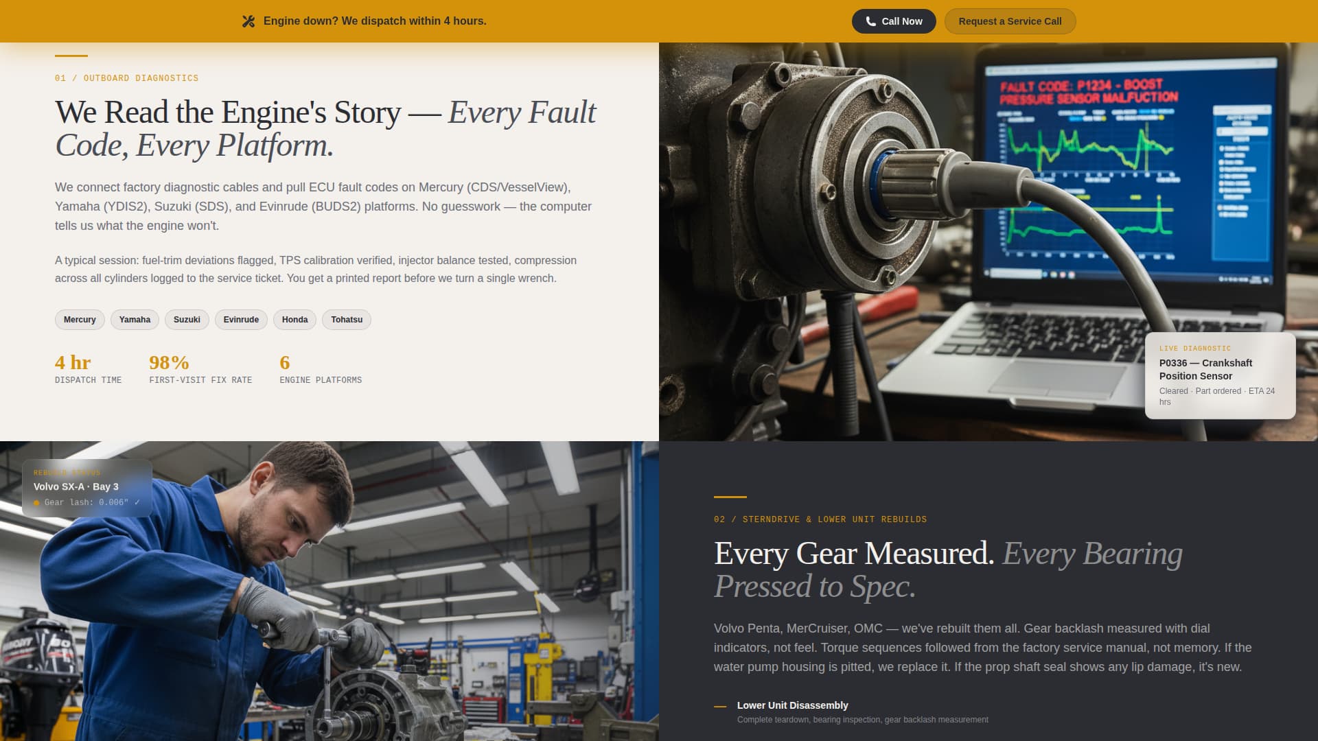 Boat Mechanic (Marine) Business Professional Website Template