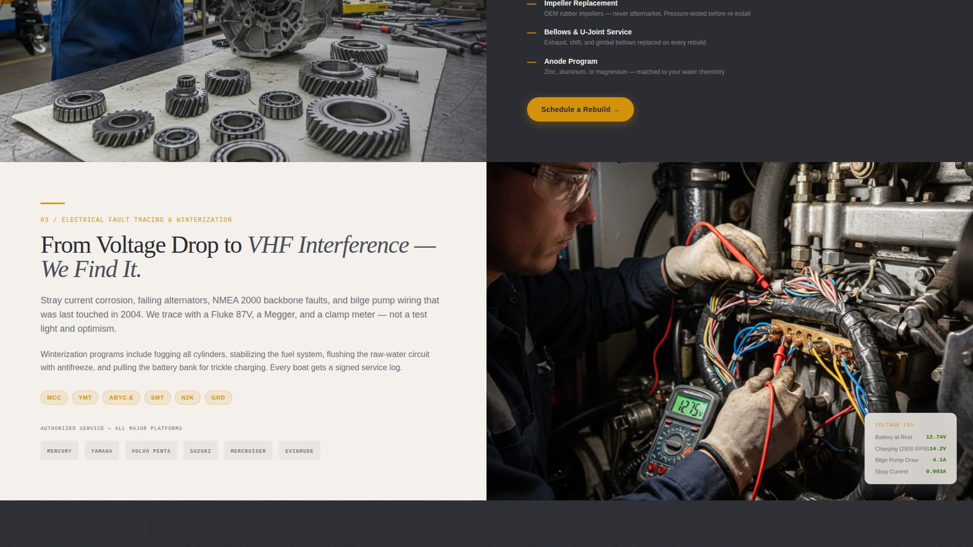 Boat Mechanic (Marine) Business Professional Website Template