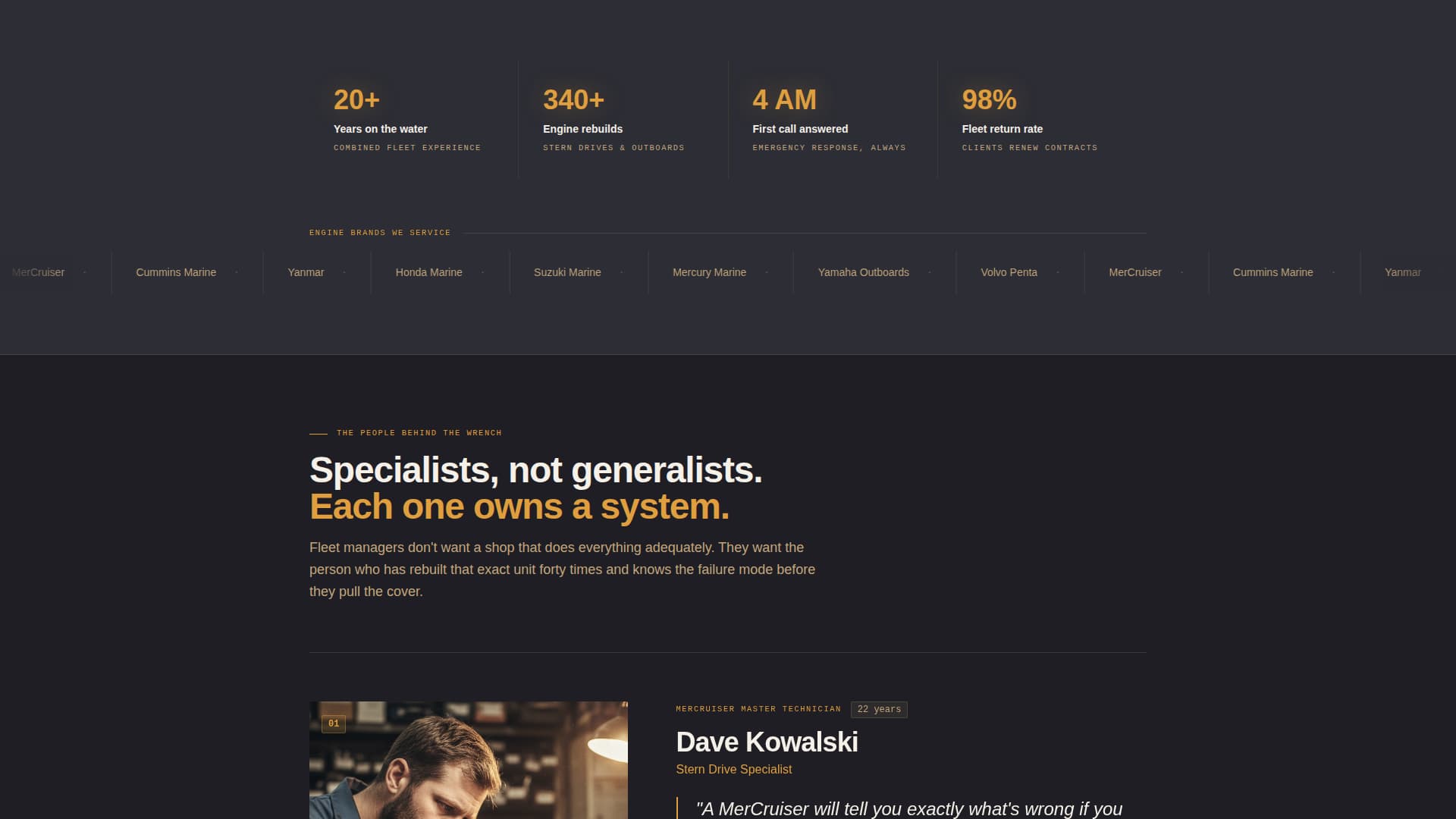 Boat Mechanic (Marine) Business Education Website Template