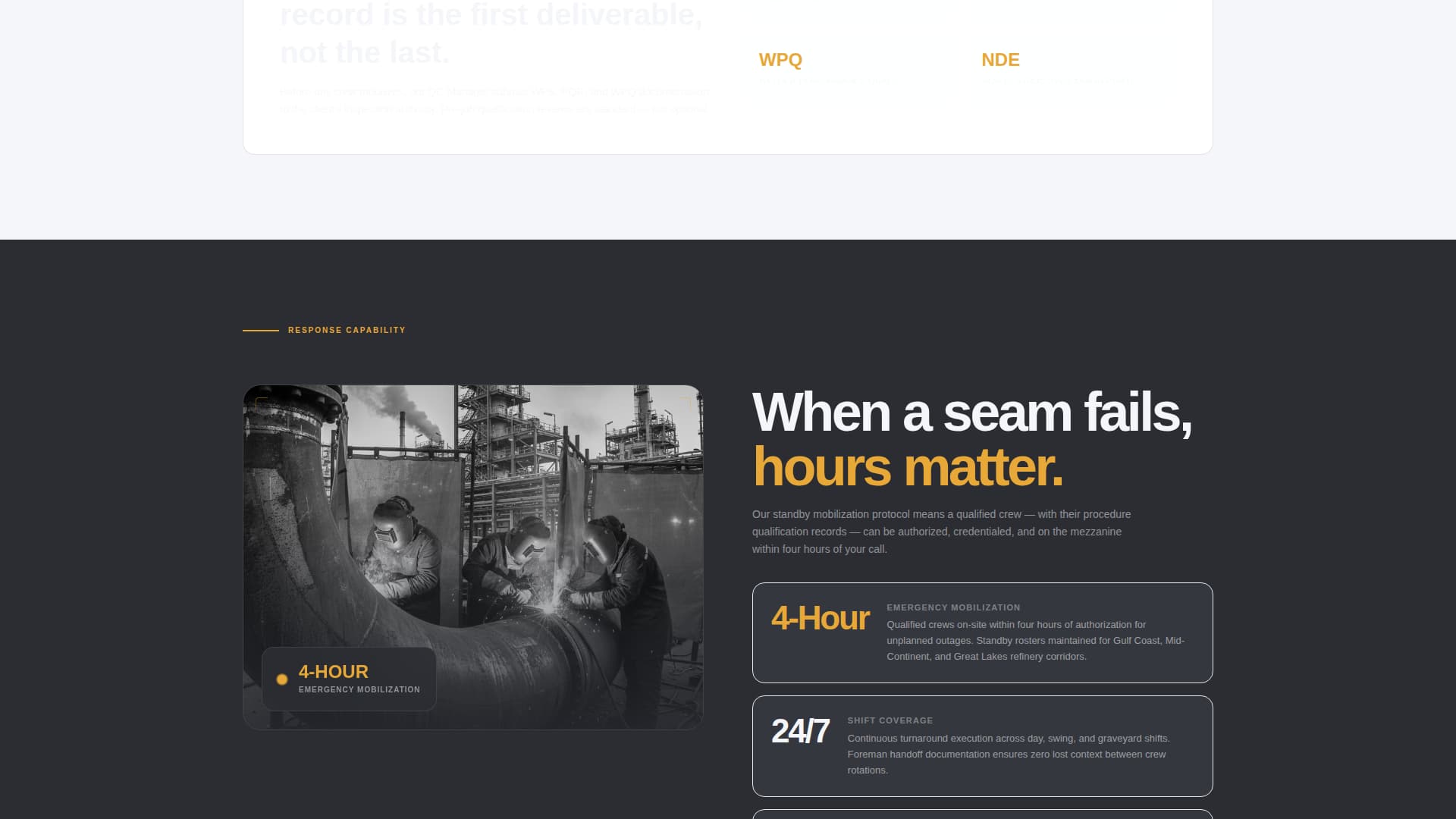 Weld - Certified Boilermaker Landing Page Template