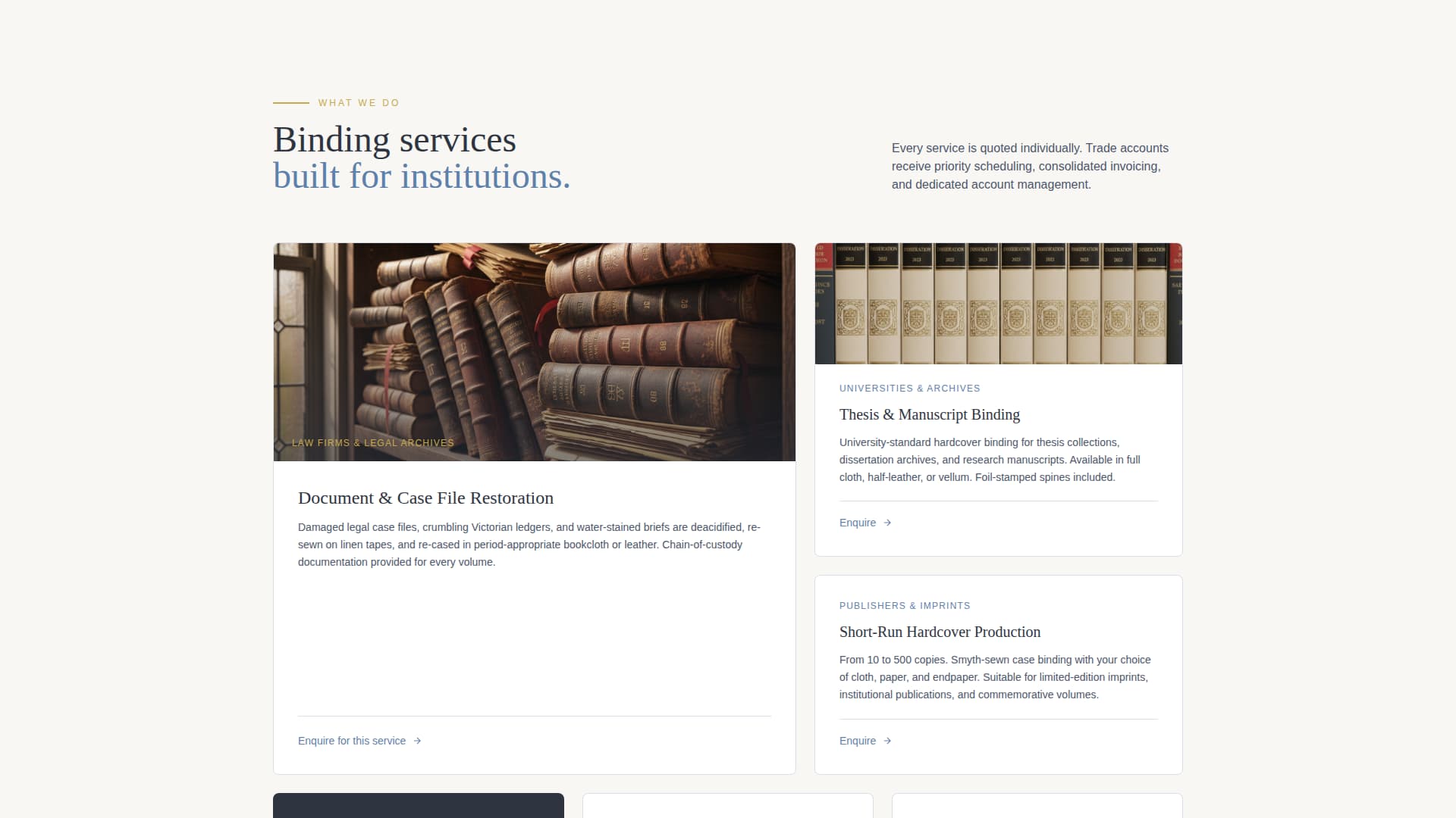 Bind - Precision Bookbinder Landing Page Template