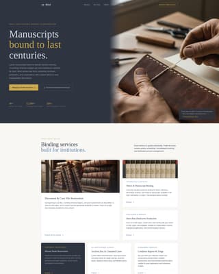 Bind - Precision Bookbinder Landing Page Template