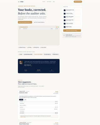 Ledger - Authoritative Bookkeeper Landing Page Template