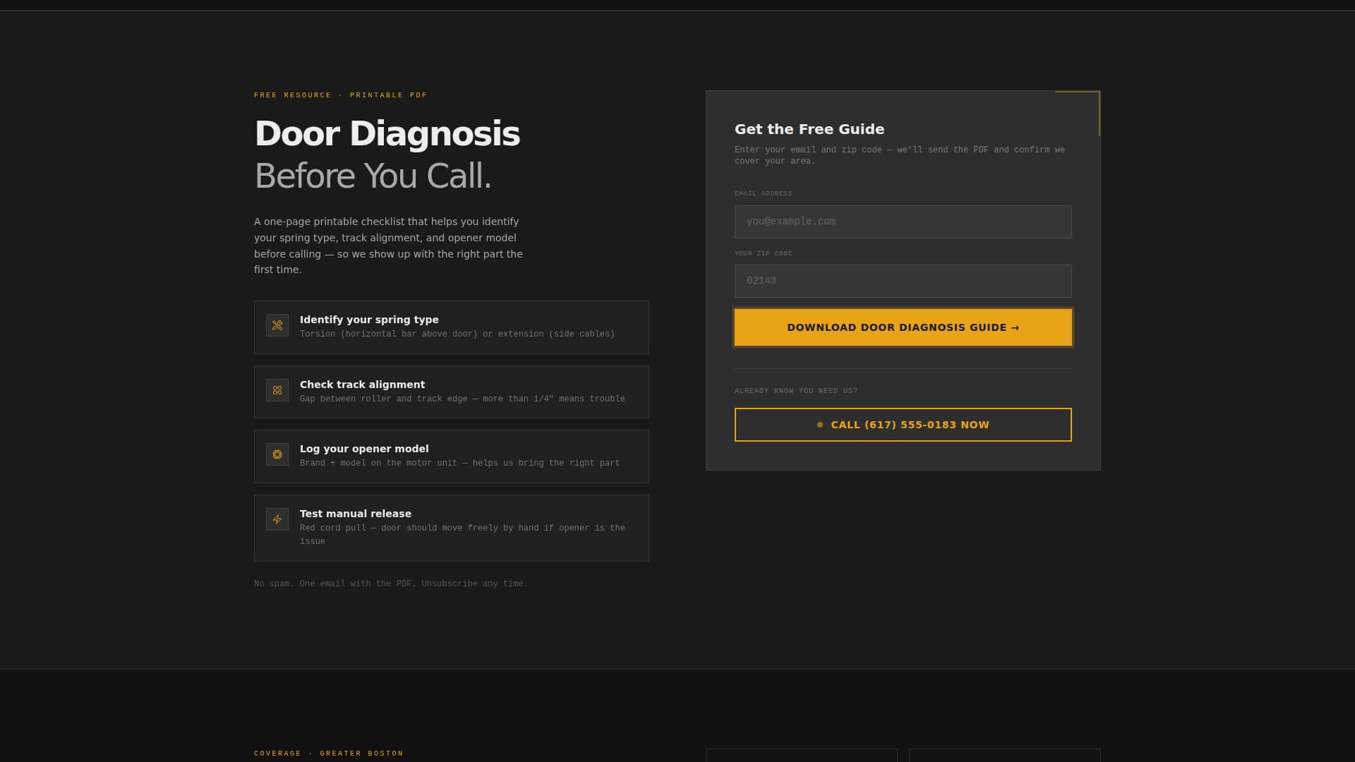 Torque - Reliable Garagedoor Landing Page Template