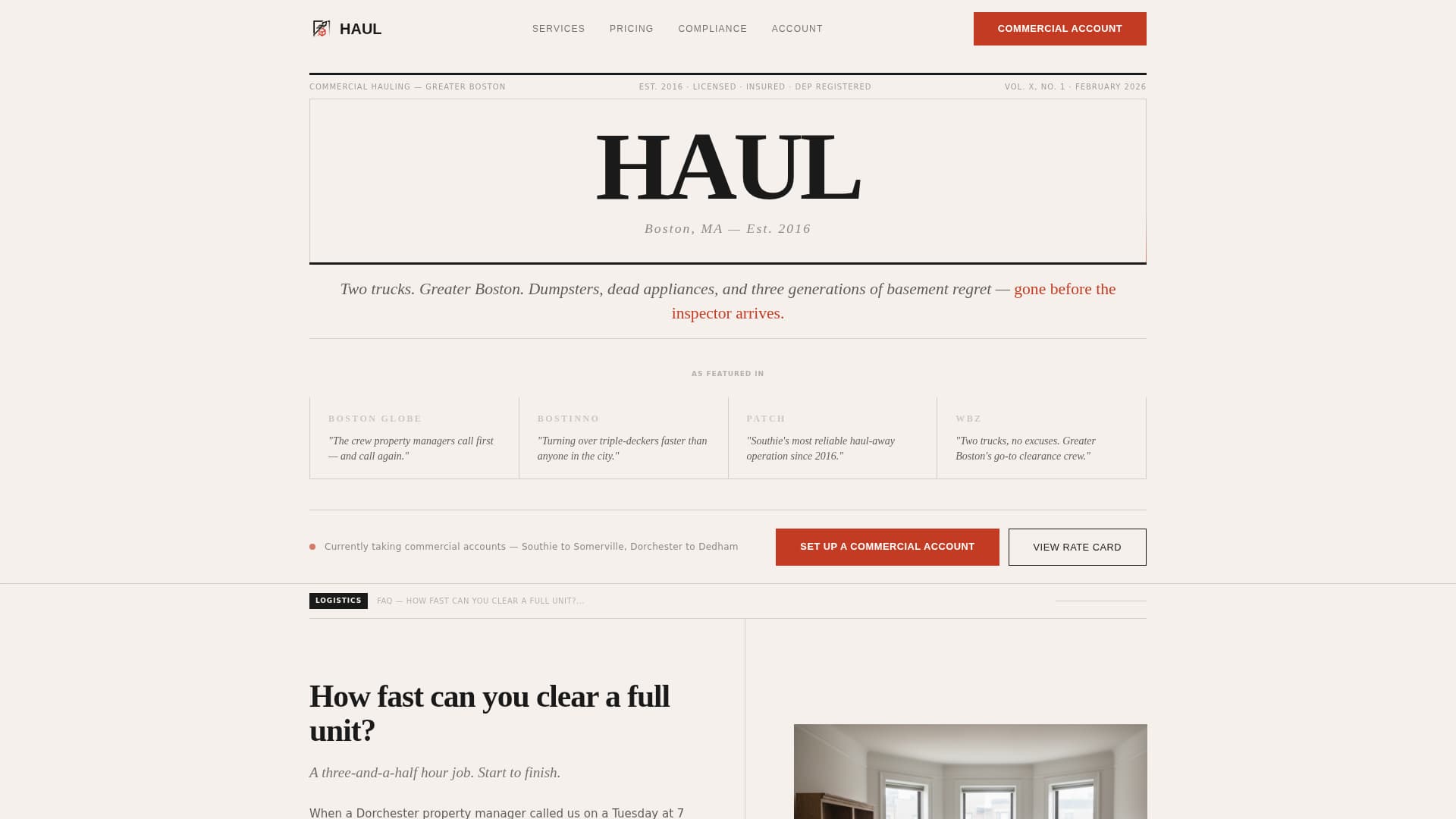 Haul - Authoritative Junkremoval Landing Page Template