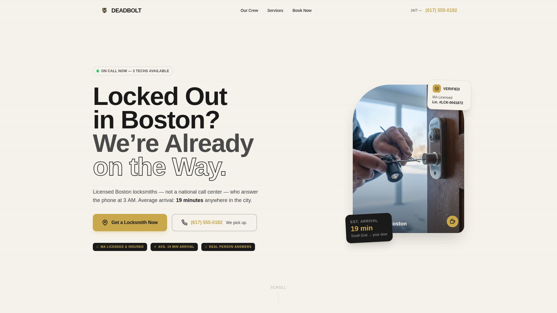 Deadbolt - Reliable Locksmith Landing Page Template
