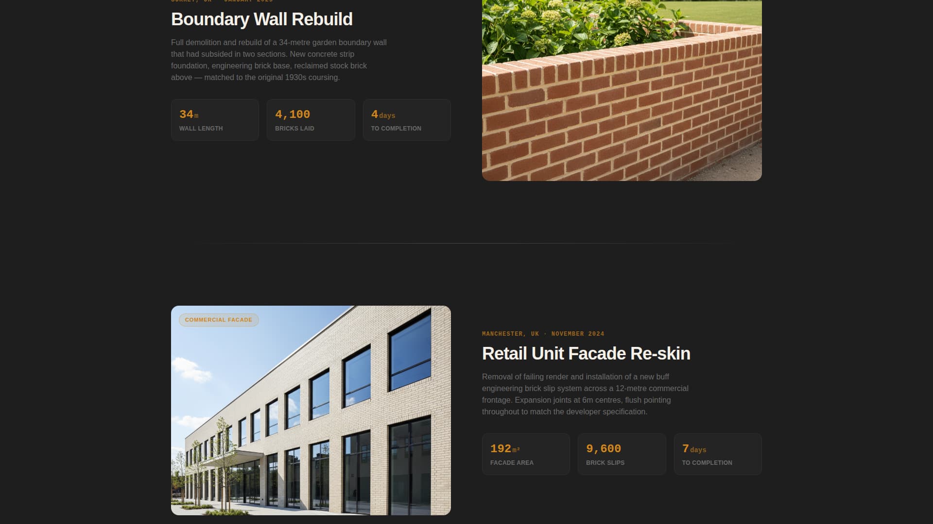 Mortar - Trusted Bricklayer Landing Page Template