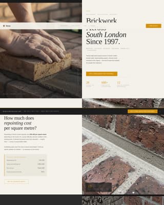 Bricklayer Business FAQ Website Template