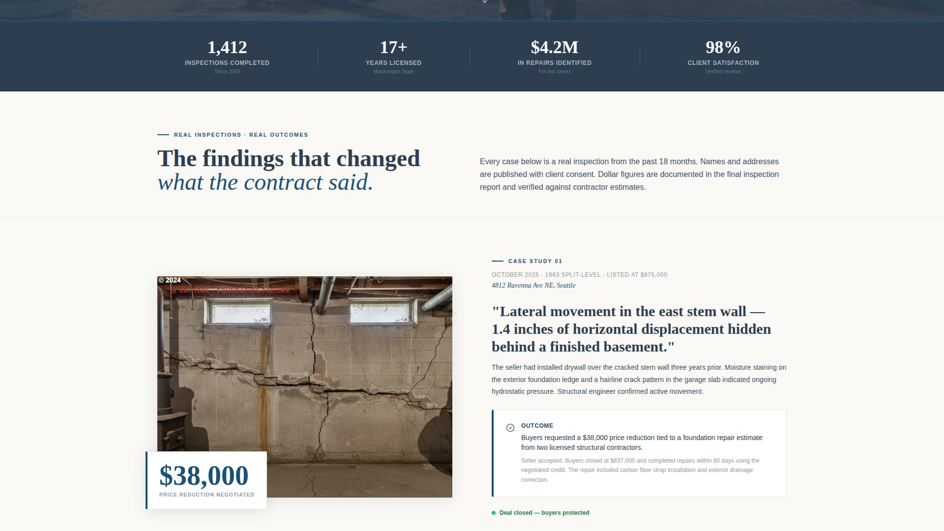 Building Inspector Booking Website Template