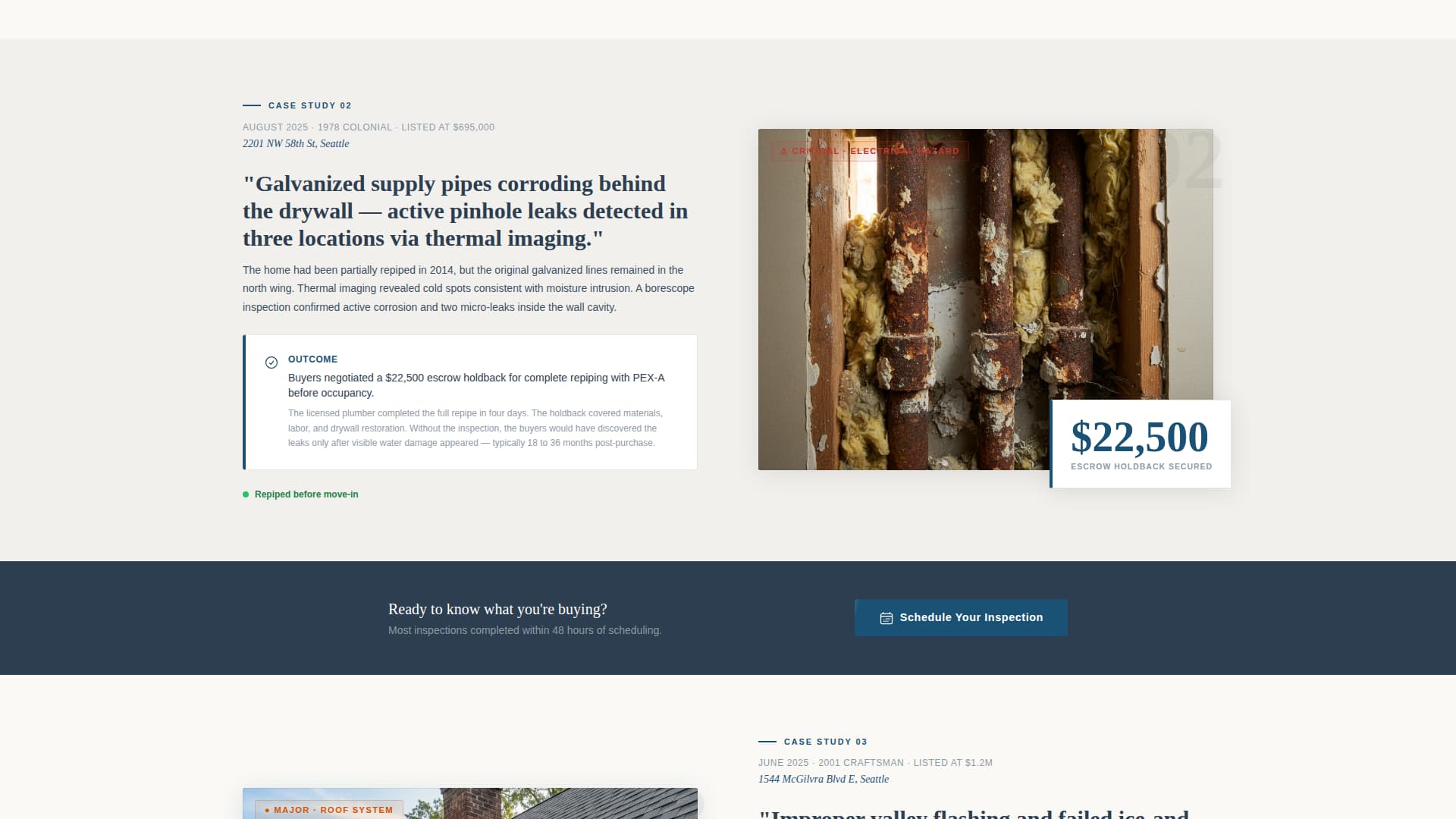 Building Inspector Booking Website Template