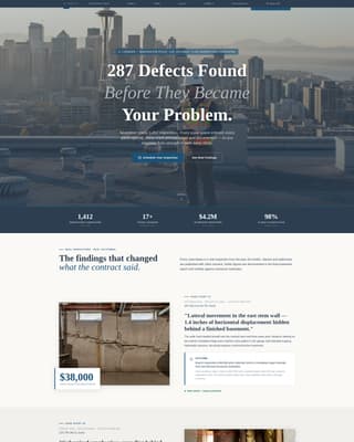 Building Inspector Booking Website Template