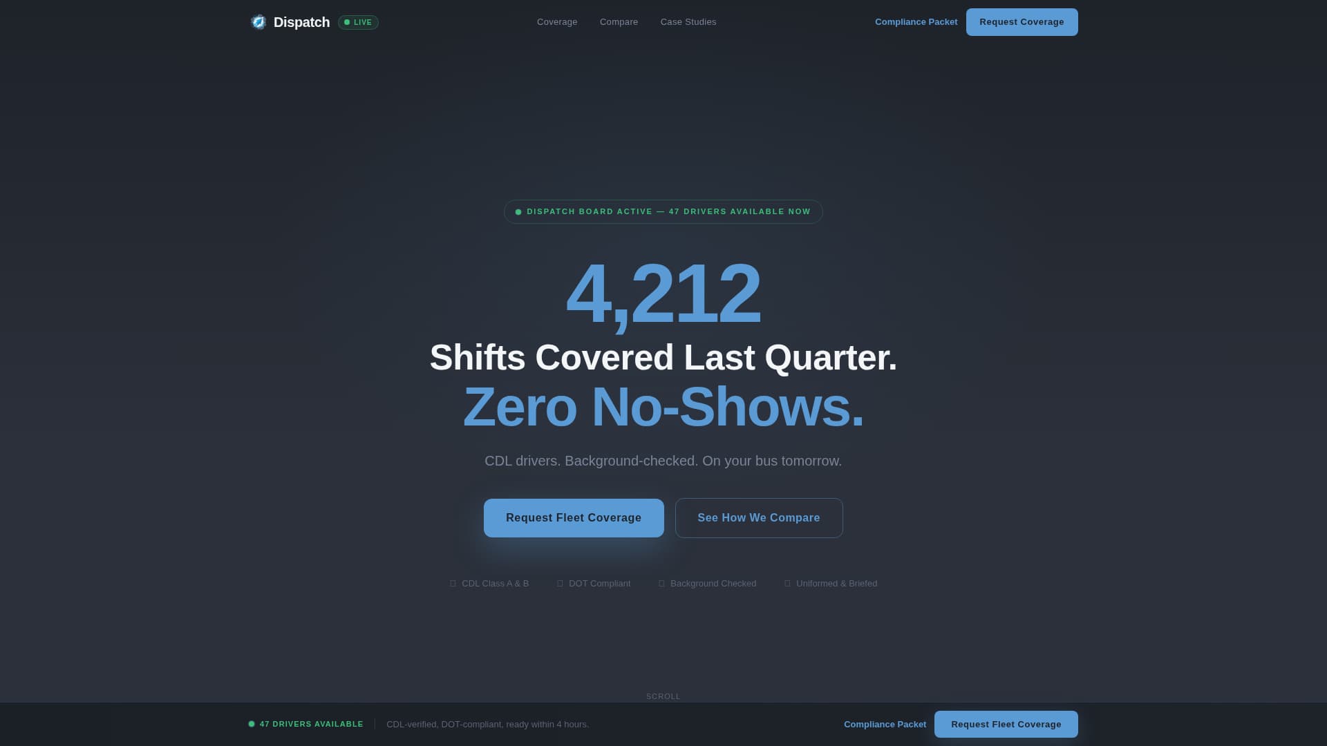Dispatch - Reliable Driver Landing Page Template