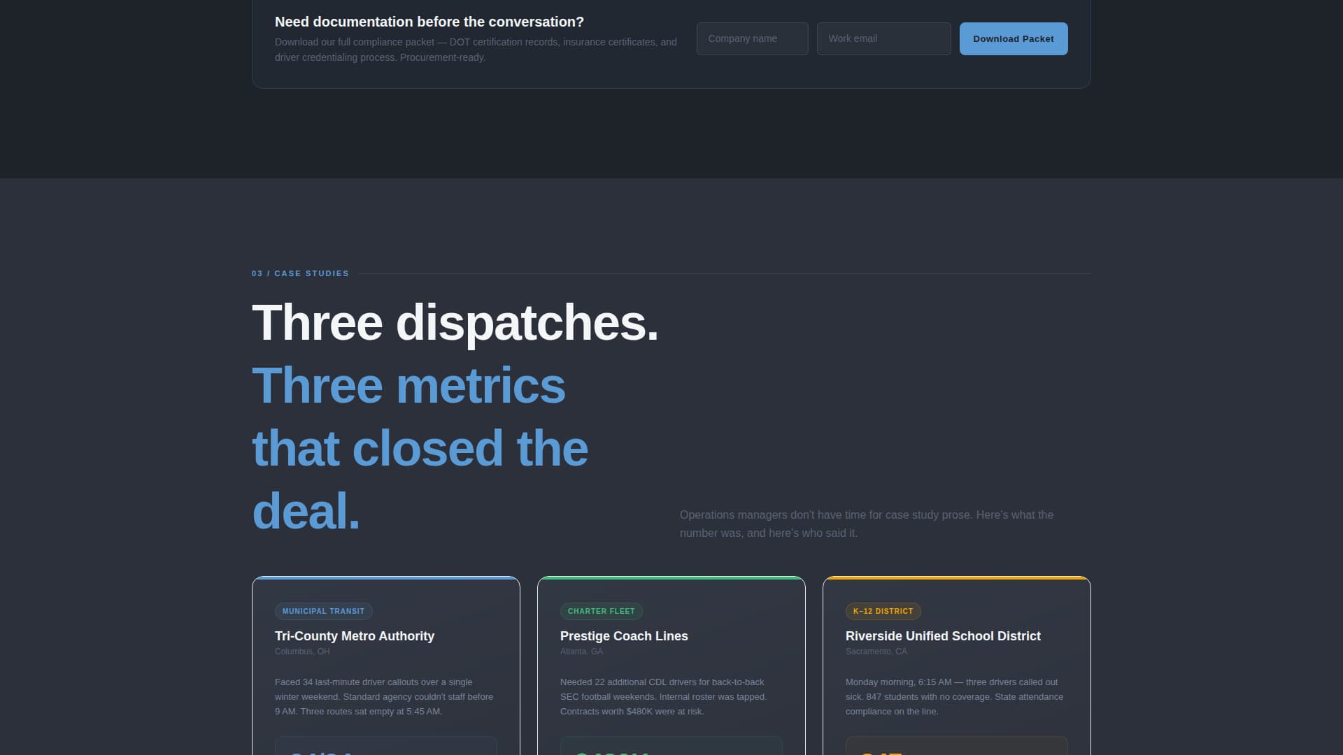 Dispatch - Reliable Driver Landing Page Template