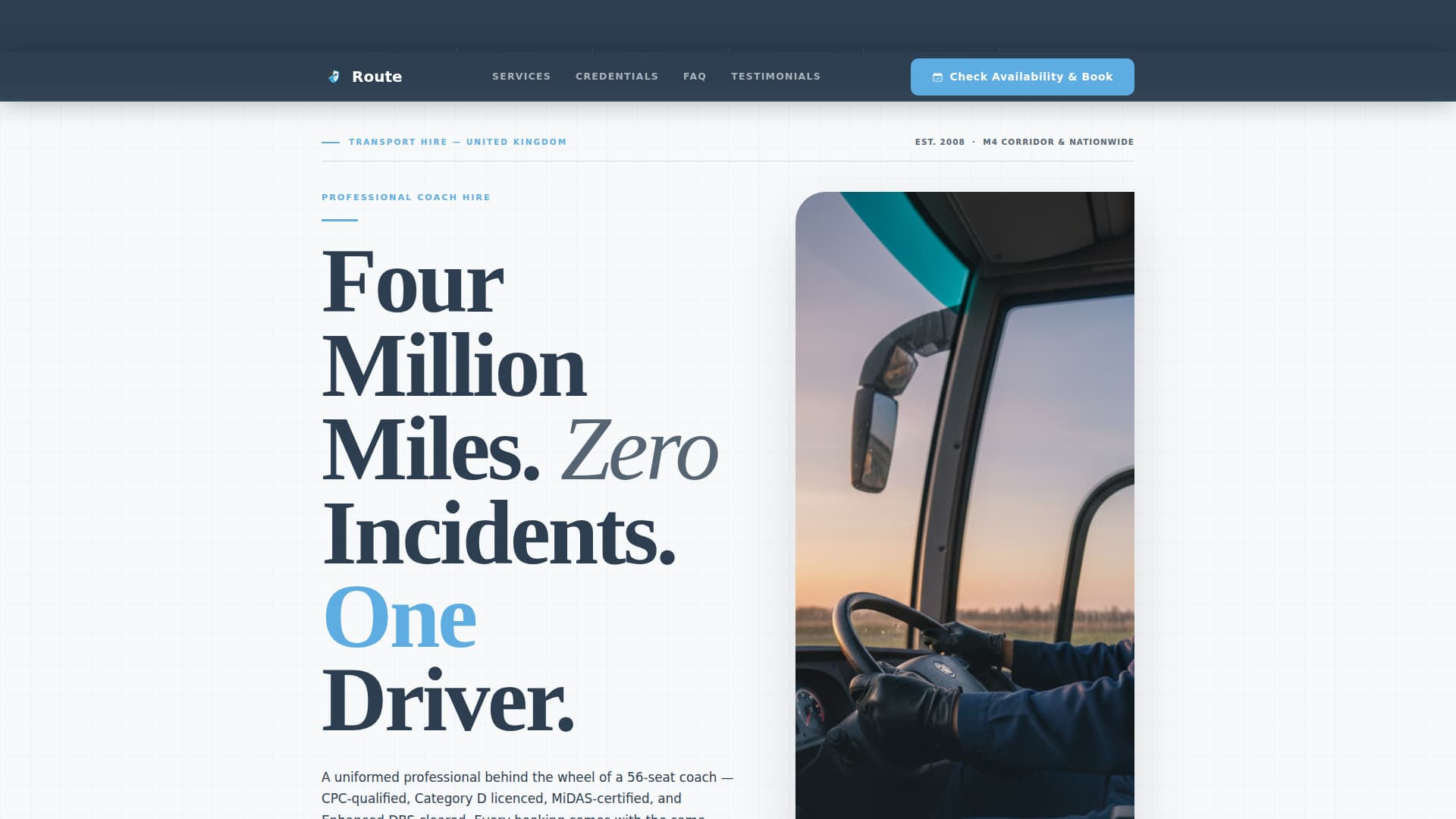 Bus Driver Booking Website Template