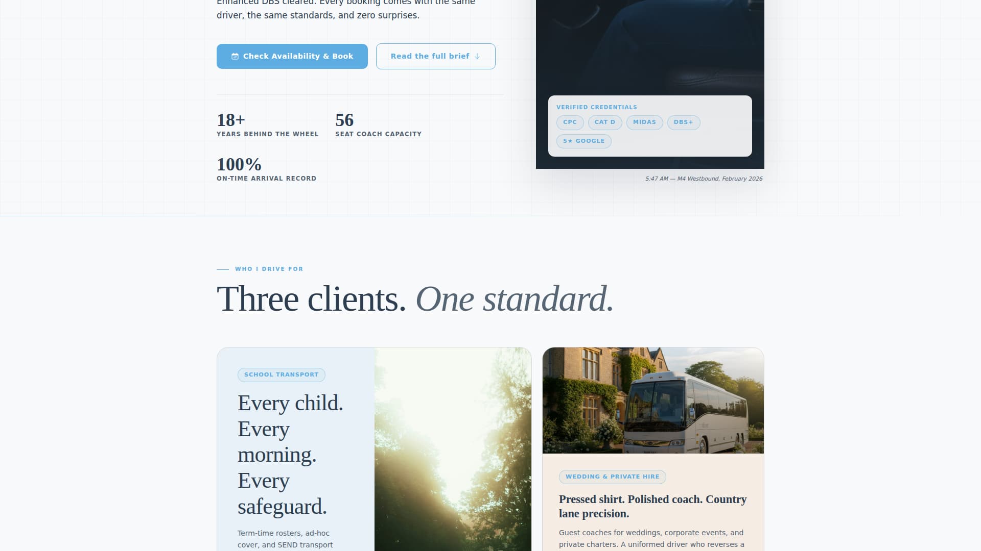 Bus Driver Booking Website Template