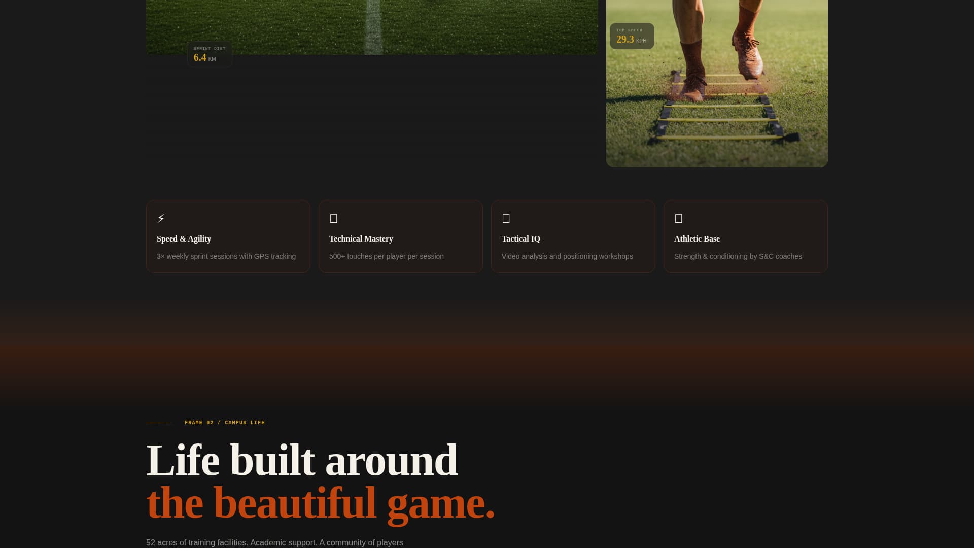 Pitch - Cinematic Soccer Landing Page Template