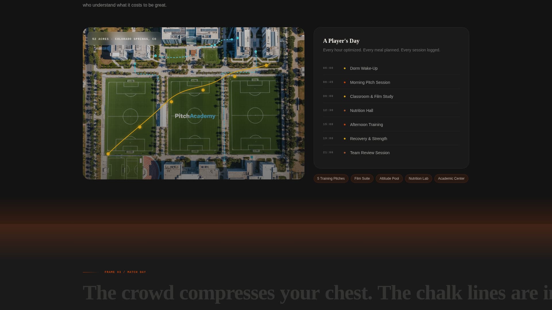 Pitch - Cinematic Soccer Landing Page Template