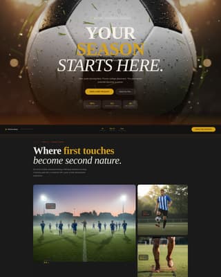 Pitch - Cinematic Soccer Landing Page Template