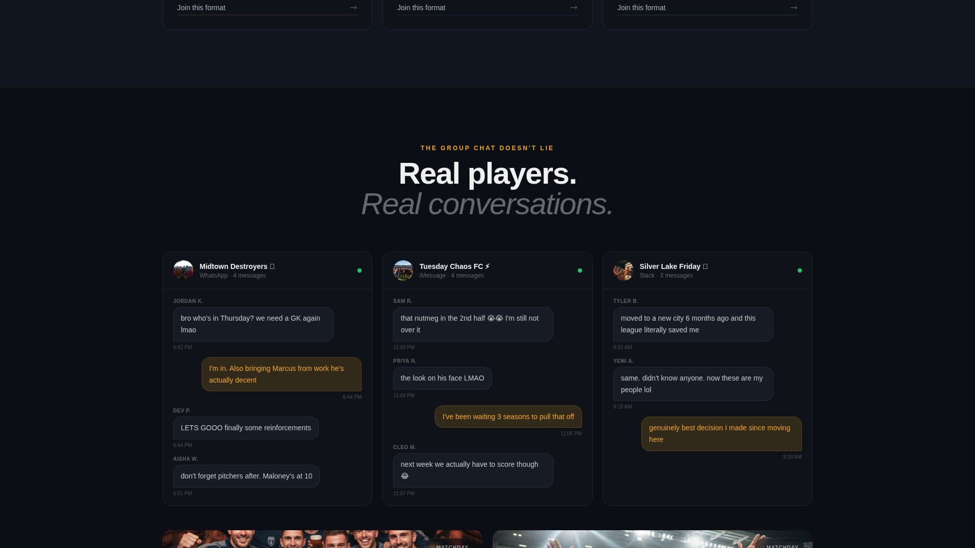 Matchnight - Cinematic Soccer Landing Page Template