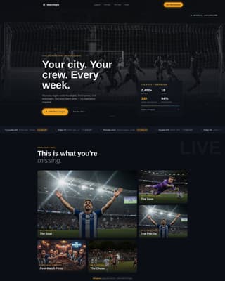 Matchnight - Cinematic Soccer Landing Page Template